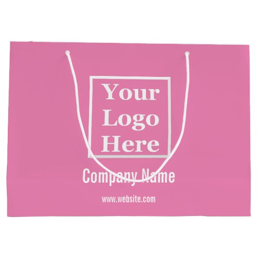 Aangepaste Uw Logo Hier op Roze Groot Cadeauzakje (Achterkant)