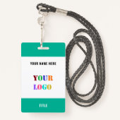 Aangepaste Uw Logo Naam Gepersonaliseerde Bedrijfs Badge (Achterkant met draagriem)