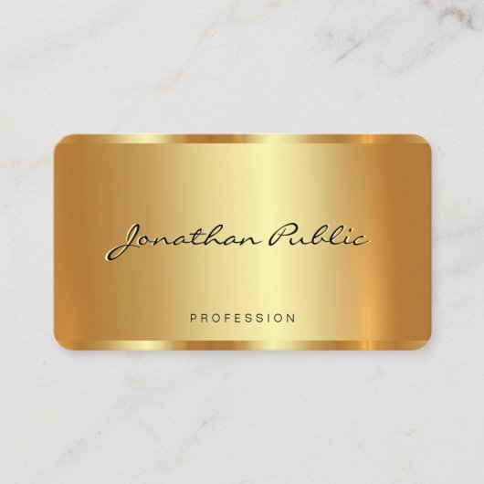 Aangepaste Uw Logo Tekst QR Code Gold Sjabloon Visitekaartje (Voorkant)