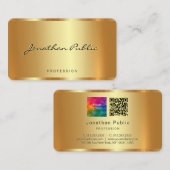 Aangepaste Uw Logo Tekst QR Code Gold Sjabloon Visitekaartje (Voorkant / Achterkant)