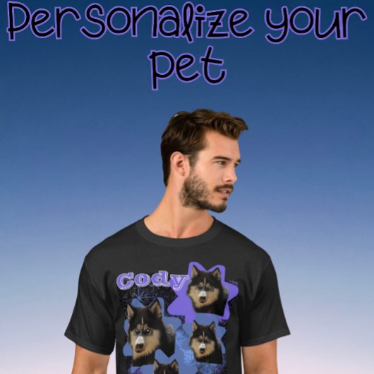 Aangepaste Uw Pet Loved One Stars 90's T-shirt