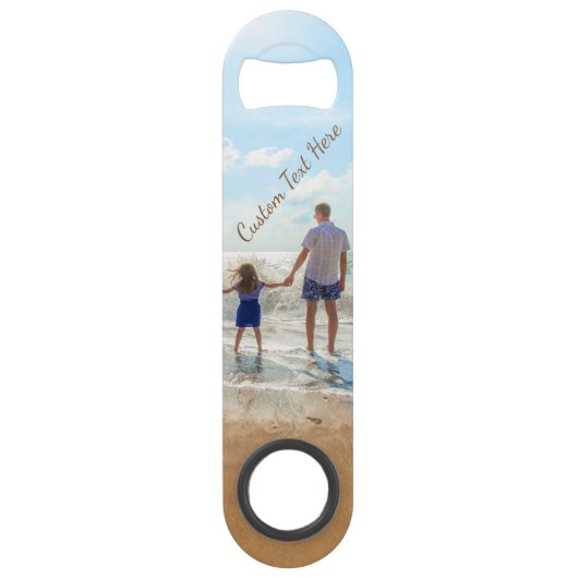 Aangepaste uw Photo Bar Key Gift met Tekstnaam Speed Flessenopener (Achterkant)