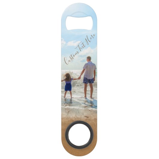 Aangepaste uw Photo Bar Key met tekst gepersonalis Speed Flessenopener (Achterkant)
