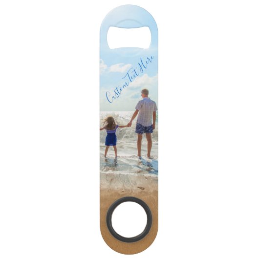 Aangepaste uw Photo Bar Key met Tekst Speed Flessenopener (Achterkant)