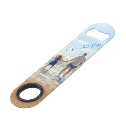Aangepaste uw Photo Bar Key met Tekst Speed Flessenopener (Achterkant Gekanteld)