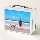 Aangepaste uw Photo Metal Lunch Box met tekst (Achterkant)