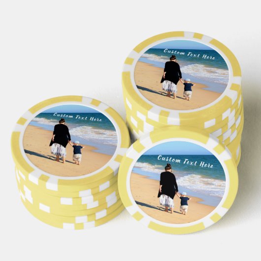 Aangepaste uw Photo Poker Chips met Tekst (Opstapeling)
