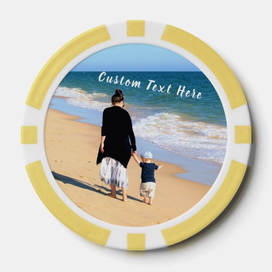 Aangepaste uw Photo Poker Chips met Tekst (Voorkant)