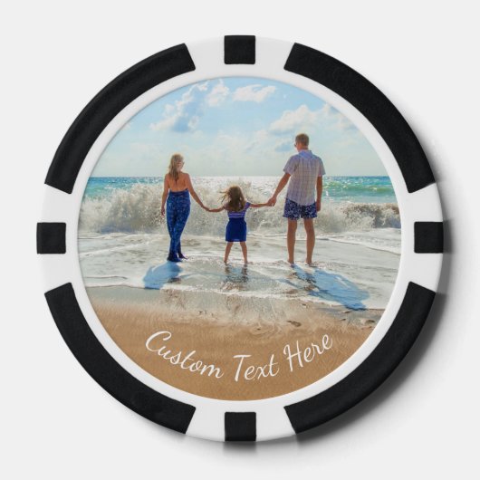 Aangepaste uw Photo Poker-chips met tekstnaam Poker Chips (Voorkant)