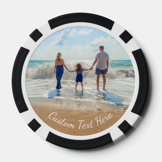Aangepaste uw Photo Poker-chips met tekstnaam Poker Chips (Achterkant)