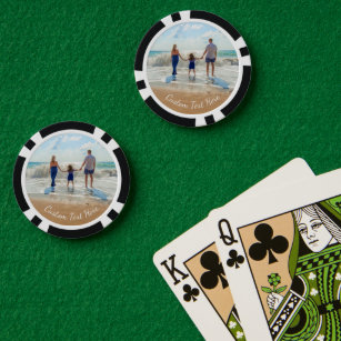 Aangepaste uw Photo Poker-chips met tekstnaam Poker Chips