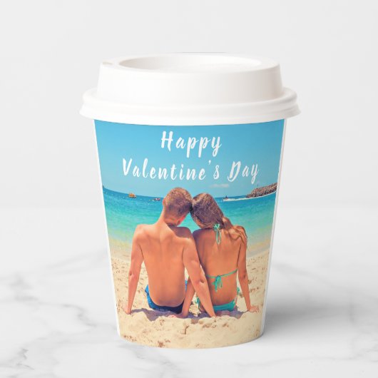 Aangepaste uw Photo Valentijnsdag Paper Cups Papieren Bekers (Achterkant)