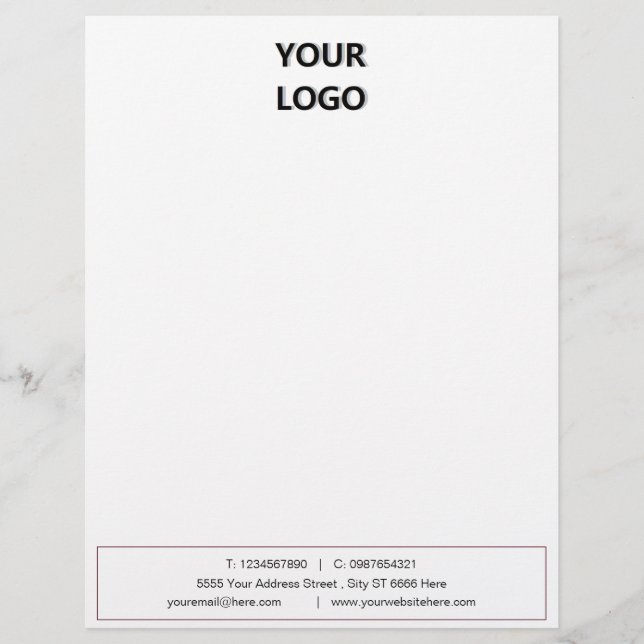 Aangepaste uw QR-code en Logo Business Letterhead Briefhoofd (Voorkant)