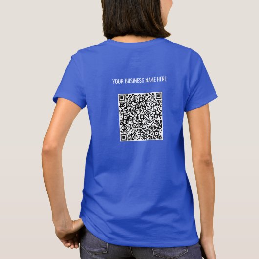 Aangepaste uw QR-code en tekstnaam Business T-shir T-shirt (Achterkant)