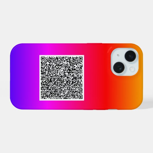 Aangepaste uw QR-code Scan gepersonaliseerde iPhon iPhone 15 Case (Achterkant horizontaal)