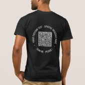 Aangepaste Uw QR Code Scan Info en Tekst T-Shirt (Achterkant)