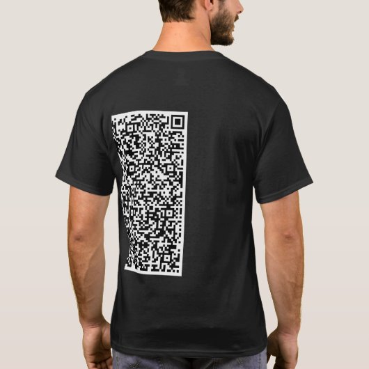 Aangepaste uw QR-code scaninfo gepersonaliseerd T- T-shirt (Achterkant)