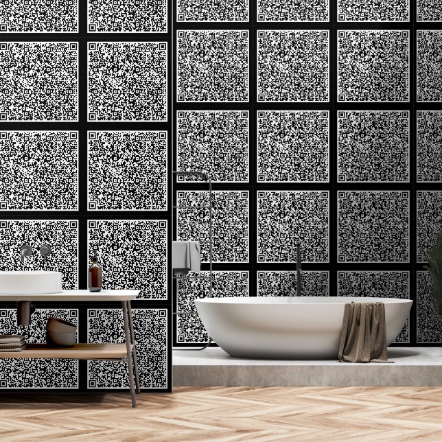 Aangepaste uw QR-code scaninfo gepersonaliseerde k Behang (Badkamer)