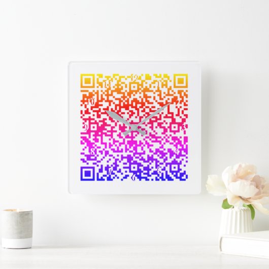 Aangepaste uw QR-code wandklok - kies kleur (Huis)