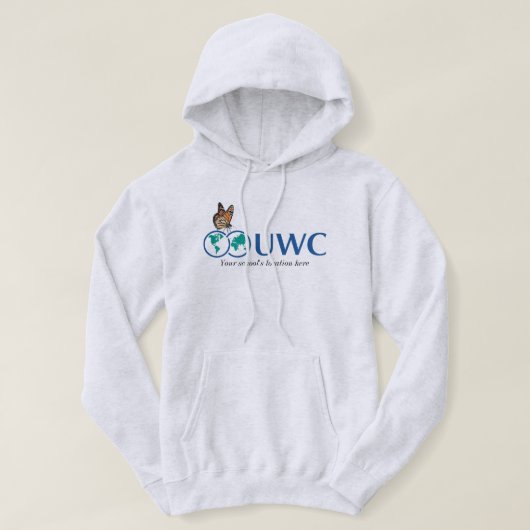 Aangepaste UWC-vlinder voor- en achterkant Hoodie (Design voorkant)