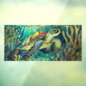 Aangepaste V2 Tropisch Zee schildpad Glas in lood  Raamsticker (Vel 3)