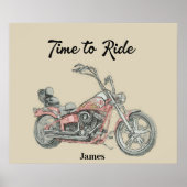 Aangepaste V-motorfiets met dubbele Bobber Poster (Voorkant)