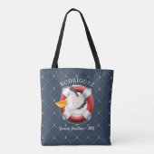 Aangepaste vaccinatie van de Nautical Pelican Fami Tote Bag (Achterkant)