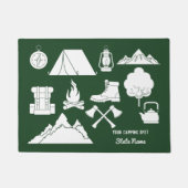 Aangepaste vactiecabacte Camping Collage Campers Deurmat (Voorkant)