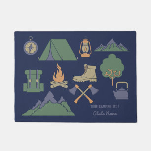 Aangepaste vactiecabacte Camping Collage Campers Deurmat