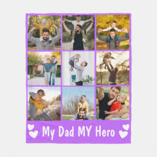 Aangepaste vader 9 foto mozaïek en cadeau kinderen fleece deken
