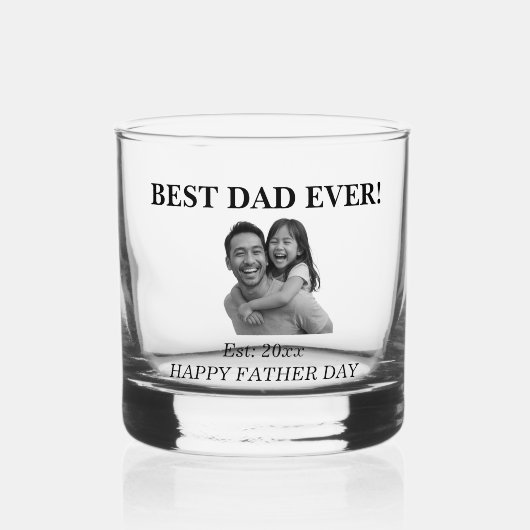 Aangepaste vader & dochter foto whisky glas (Voorkant)
