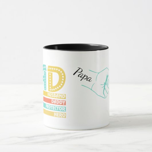 Aangepaste vader en Kind Fist Bump Vaderdag Gift Mok (Midden)