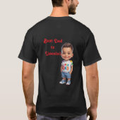 Aangepaste vader en zoon Karikaturen in Rood en Gr T-shirt (Achterkant)