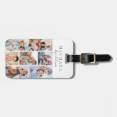 Aangepaste vader foto collage naam bagagelabel (Voorkant horizontaal)