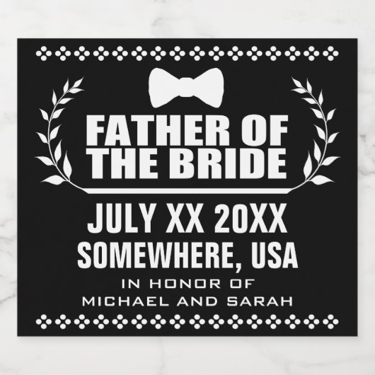Aangepaste vader van de bride bier etiket (Enkel label)