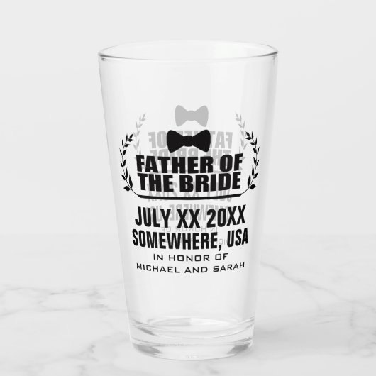 Aangepaste vader van de bride glas (Achterkant)