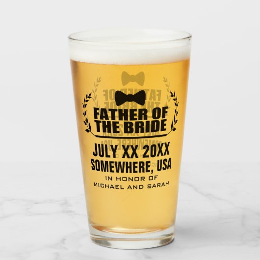 Aangepaste vader van de bride glas (Voorkant gevuld)