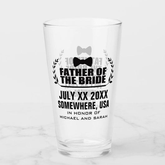 Aangepaste vader van de bride glas (Voorkant)