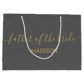 Aangepaste vader van de Bride Name Gold Script Gre Groot Cadeauzakje (Achterkant)