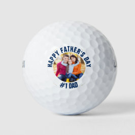 Aangepaste Vaderdag #1 Papa Familie Foto Golfballen