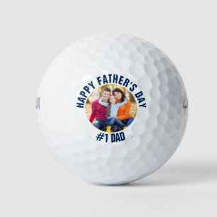 Aangepaste Vaderdag #1 Papa Familie Foto Golfballen