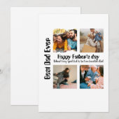 Aangepaste Vaderdag 4 foto collage Beste papa ooit Feestdagenkaart (Voorkant / Achterkant)