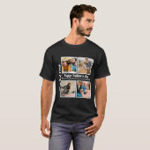 Aangepaste Vaderdag 4 foto collage Beste papa ooit T-shirt (Voorkant volledig)