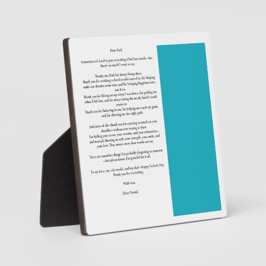 Aangepaste Vaderdag Bericht Foto Fotoplaat (Voorkant)