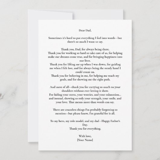 Aangepaste Vaderdag Bericht Fotokaart Kaart (Voorkant)