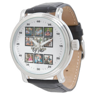 Aangepaste Vaderdag Beste Papa Door Par 8 Foto Col Horloge
