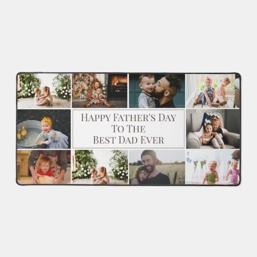 Aangepaste Vaderdag Beste papa ooit fotocollage Bureaumat (Voorkant)