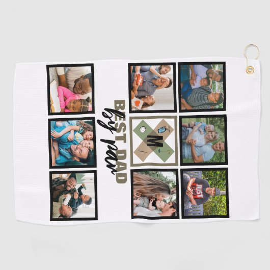 Aangepaste vaderdag Beste vader van foto's van fot Golfhanddoek (Horizontaal)