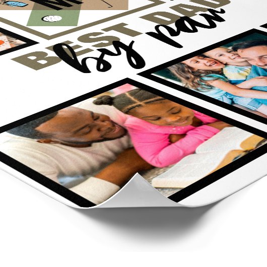 Aangepaste vaderdag Beste vader van foto's van fot Poster (Hoek)