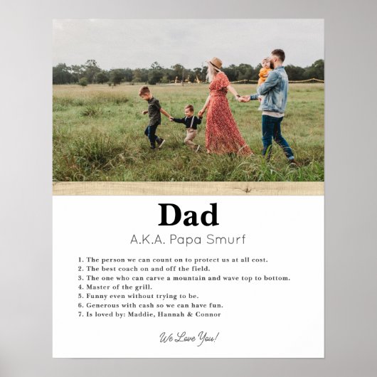 Aangepaste Vaderdag Cadeaufoto's afdrukken Poster (Voorkant)